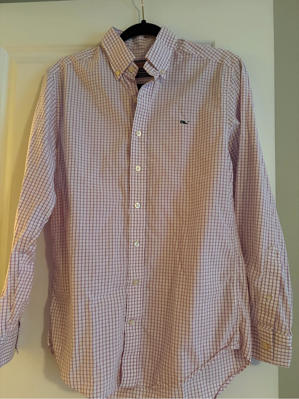 Vineyard Vines Purple & White Check Button-Down Shirt